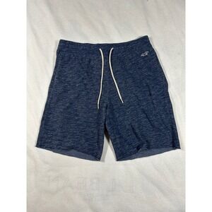 Hollister Sweat Shorts Mens Medium Navy Blue Marled Fleece Drawstring
